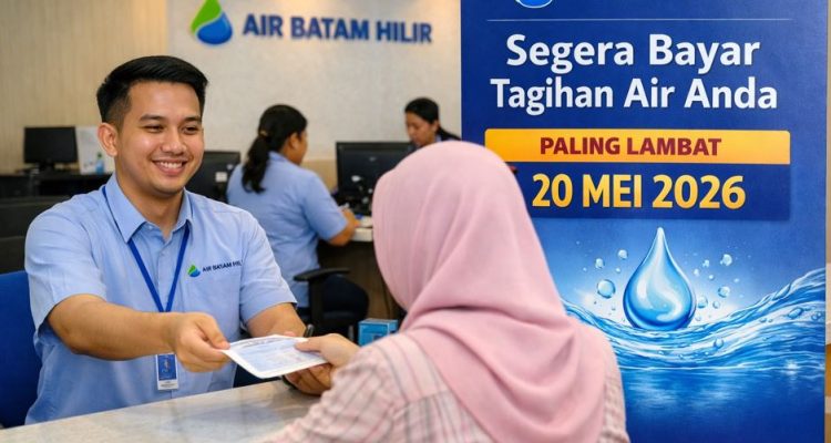 Ilustrasi Petugas Air Batam Hilir melayani pelanggan di kantor pelayanan Batam Center (Foto dibuat dengan AI)